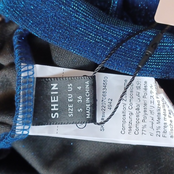 4/$60 New Blue Glittery "Evening" Tank Top - Size Small - Picture 6 of 9